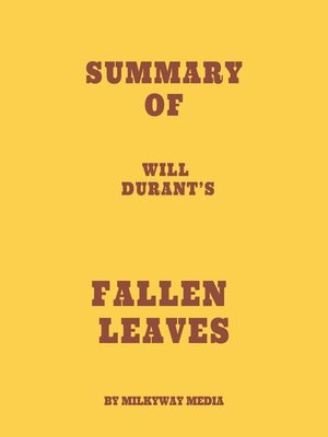 cover image of Summary of Will Durant's Fallen Leaves